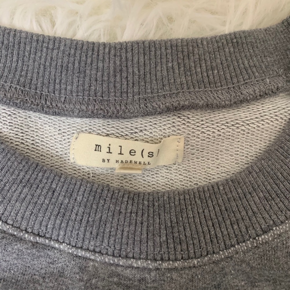 Madewell Gray Ruffle Sweatshirt - Picture 3 of 4